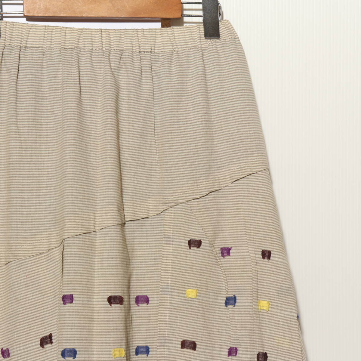 ☆sensounico センソユニコ 慈雨 ジウ ロングスカート スカート 40 綿100％ ギャザー 雨-6-555の画像4