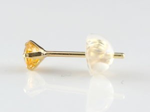  серьги 18 золотой цвет сапфир желтый stud желтое золото k18 18k натуральный камень женский женский драгоценнный камень бесплатная доставка распродажа SALE