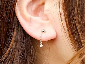  earrings platinum 2 piece parts earrings for earrings for Cubic Zirconia platinum simple lady's gem sale SALE