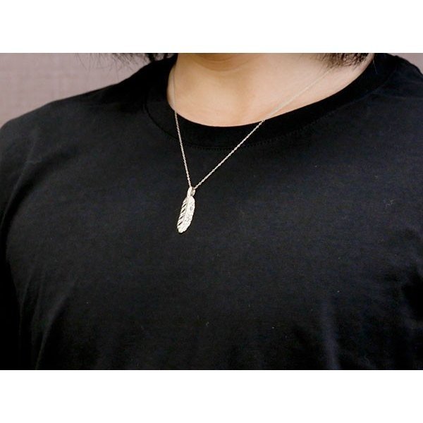  necklace men's feather top feather white gold k18 pendant k18 simple for man popular 18 gold 18k free shipping sale SALE