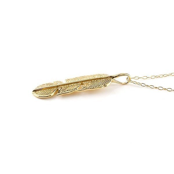  men's feather necklace feather yellow gold k18 pendant top k18 simple for man popular 18 gold free shipping sale SALE