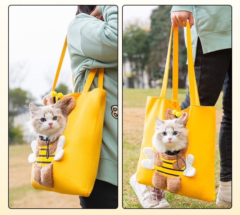  pretty bee type pet sling bag extra-large number cat dog ... string medium sized dog small size dog tote bag sling for pets rucksack easily walk canvas tote bag 