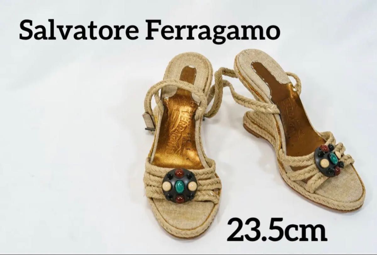 Salvatore Ferragamo サンダル ウェッジソール 23.5cm - 通販 - fpower
