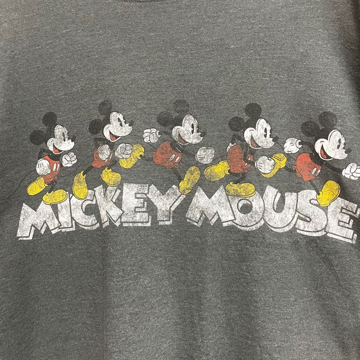 【Disney×Hanes】ディズニー　ヘインズ　ミッキーマウス　メンズ　半袖tシャツ　2XLサイズ　ゆるダボ　大きめサイズ　古着