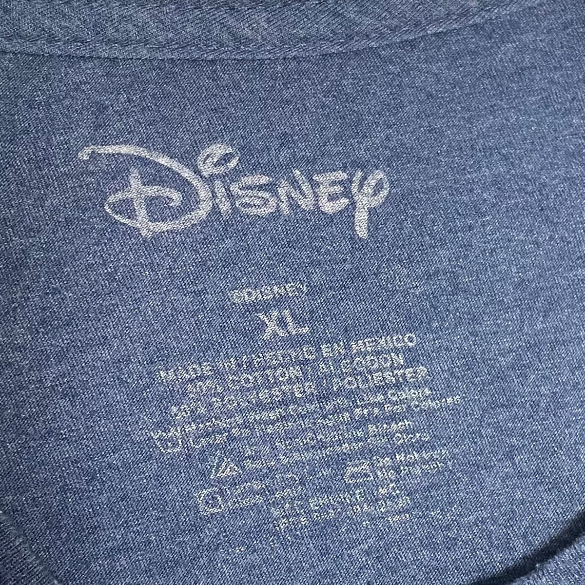 【Disney】ディズニー　ミッキー　ドナルド　プルート　メンズ　半袖tシャツ　XLサイズ　メキシコ製　プリントカスレ　ゆるダボ