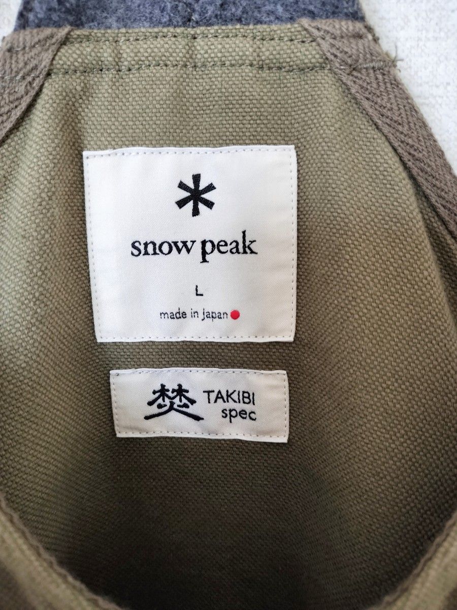 スノーピーク タキビ ダック ベスト TAKIBI vest Ｌサイズ オリーブ