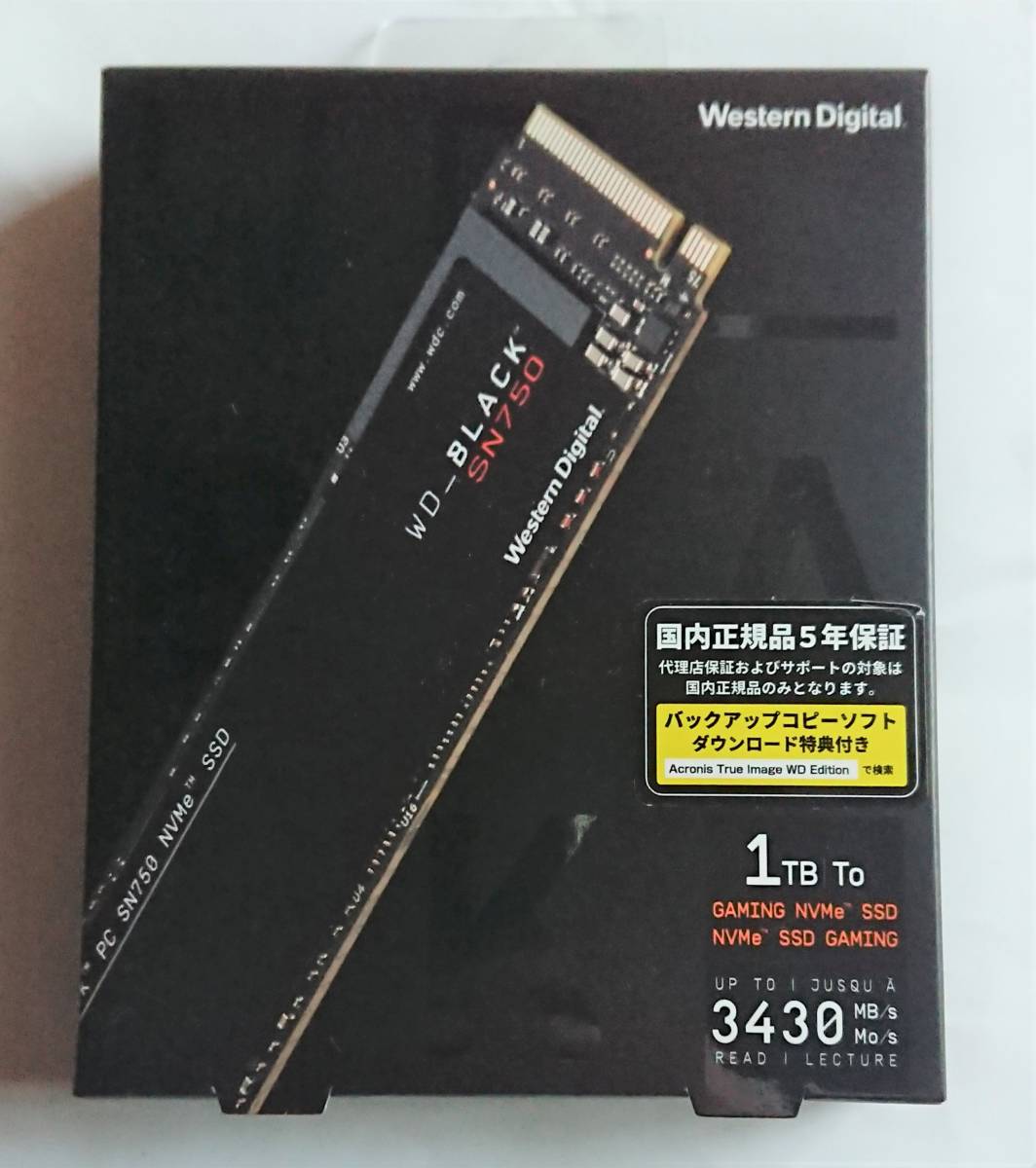 注意]Western Digital SN750 WDS100T3X0C 1TB NVMe SSD M 2 2280中古