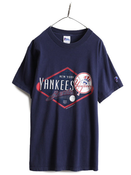 【在庫処分大特価!!】 90年代 古着 ) L メンズ ( Tシャツ 半袖 プリント ヤンキース オフィシャル MLB ■ USA製 90s オールド 紺 大リーグ ヘビーウェイト 当時物 文字、ロゴ 【在庫処分大特価!!】 90年代 古着 ) L メンズ ( Tシャツ 半袖 プリント ヤンキース オフィシャル MLB ■ USA製 90s オールド 紺 大リーグ ヘビーウェイト 当時物 文字、ロゴ