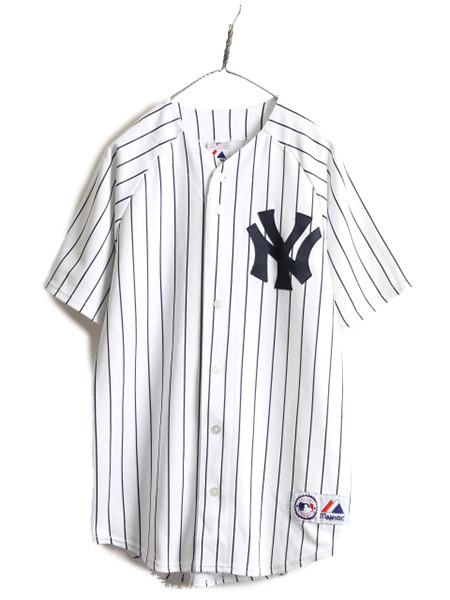 松井秀喜 ■ MLB オフィシャル Majestic ヤンキース ベースボール シャツ ( メンズ M 程) ユニフォーム ゲームシャツ メジャーリーグ 野球