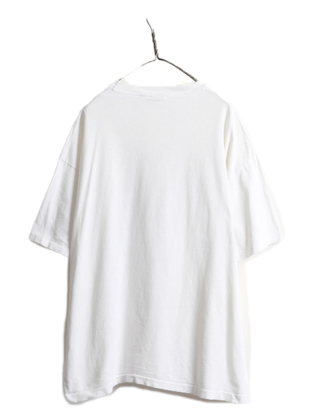 90s USA製 大きいサイズ 2X ■ アニマル ゴリラ プリント 半袖 Tシャツ メンズ XXL 90年代 イラスト アート メッセージ 白 シェイクスピア_画像8