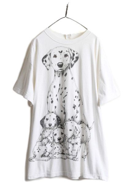 日本製 メンズ Tシャツ 半袖 プリント 大判 ダルメシアン アニマル ■ USA製 90s レディース ヘビーウェイト イラスト 犬 アート 白 90年代 程/ XL イラスト、キャラクター 日本製 メンズ Tシャツ 半袖 プリント 大判 ダルメシアン アニマル ■ USA製 90s レディース ヘビーウェイト イラスト 犬 アート 白 90年代 程/ XL イラスト、キャラクター