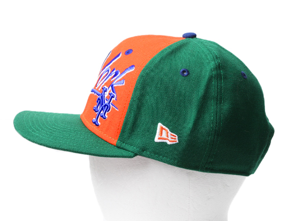デッドストック 未使用 ■ ニューエラ x NY メッツ ベースボール キャップ フリーサイズ / 新品 帽子 MLB オフィシャル 大リーグ 2トーン_画像3