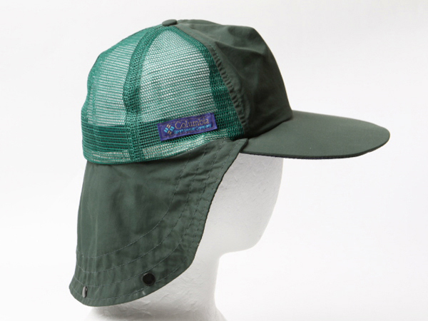  dead stock 90s USA made # Colombia long Bill mesh cap men's lady's M unused Columbia 90 period hat outdoor green 