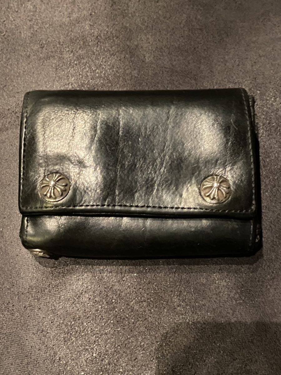 CHROME HEARTS 厚レザー正規品クロムハーツ レアなクロスパッチ付き
