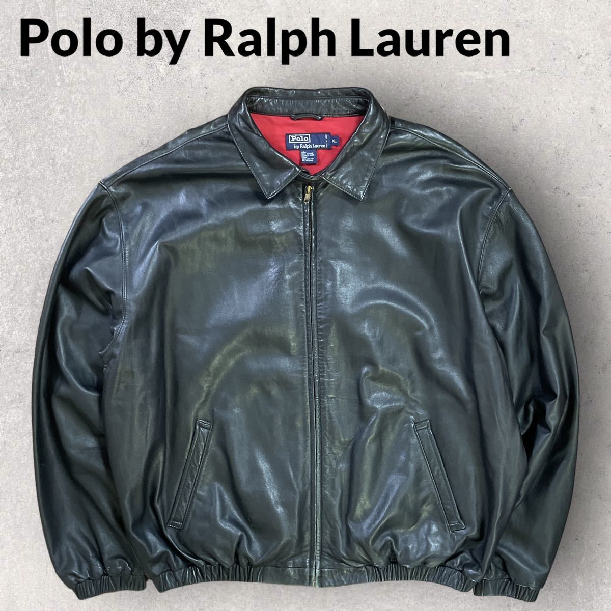 【専用】稀少 Polo by Ralph Laurenラルフローレン 90s レザージャケット ブラック オーバーサイズ