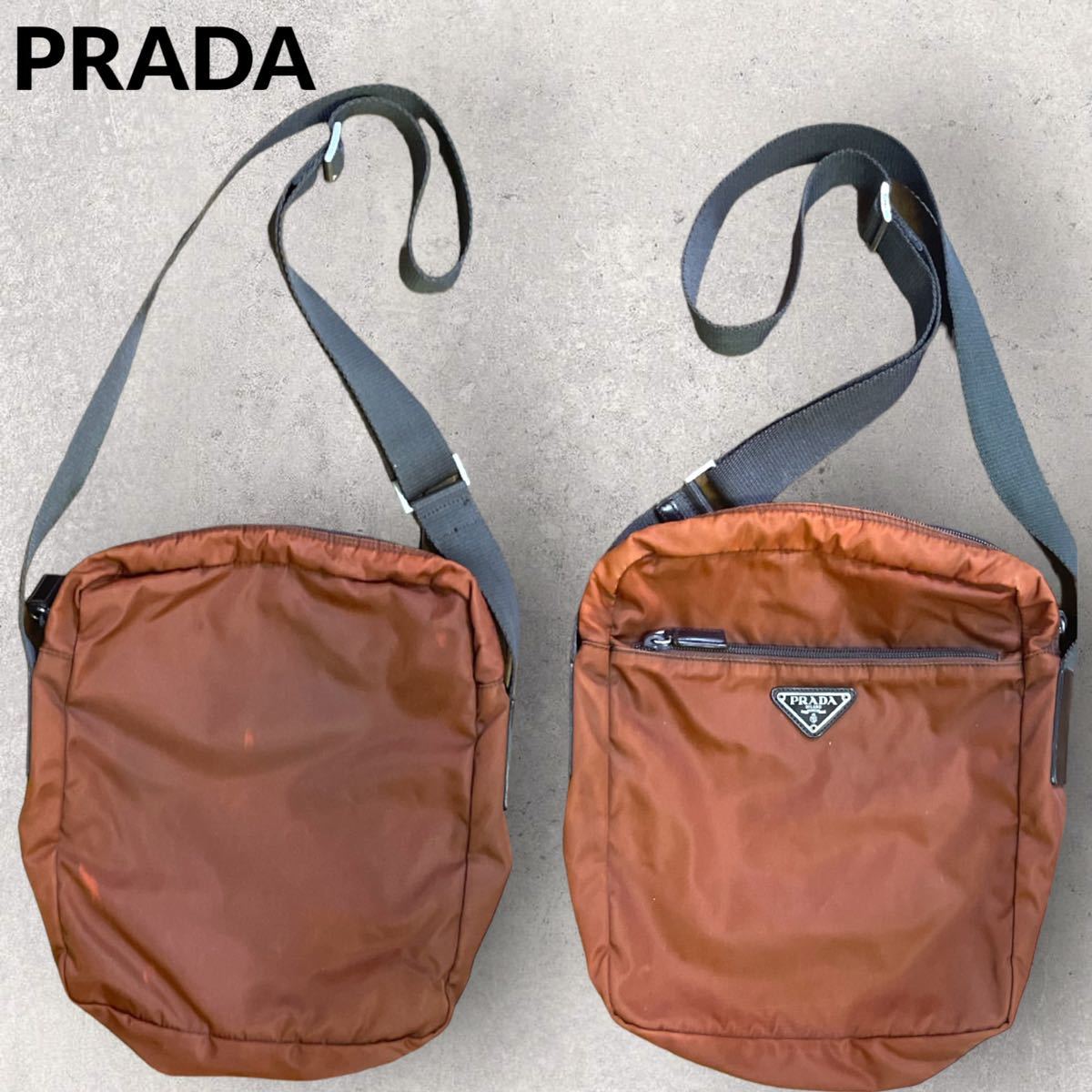 特価】 イタリア製 プラダ PRADA 三角ロゴ ポシェット ナイロン