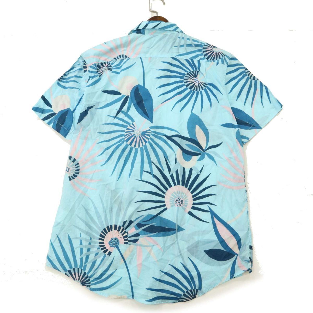 BILLABONG ビラボン 春夏 半袖 【花柄 総柄 フラワー】 シャツ Sz.M　メンズ 水色 サーフ　C3T05495_6#A_画像4