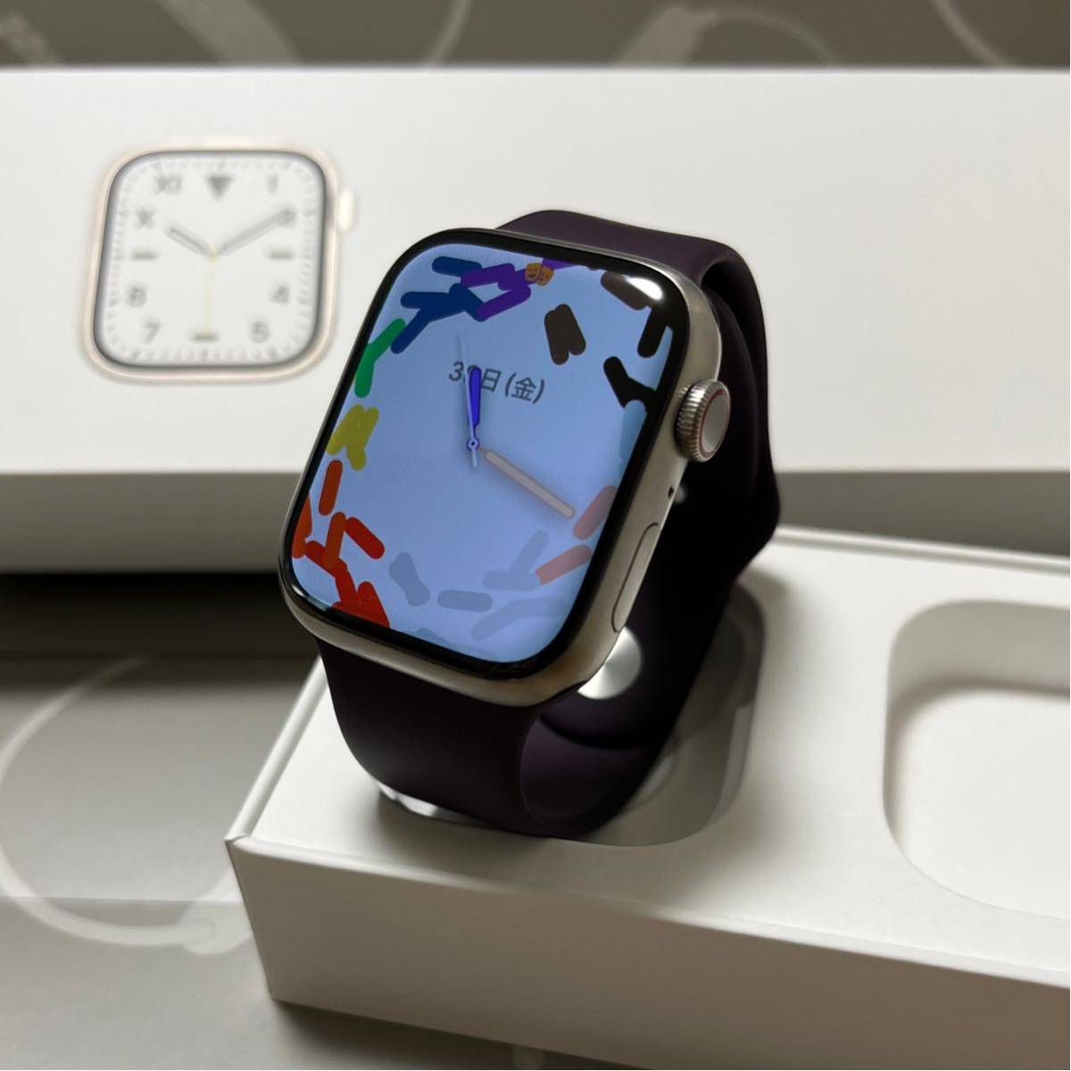 美品】Apple Watch Series7 チタニウム 45mm GPS +Cellular アップル