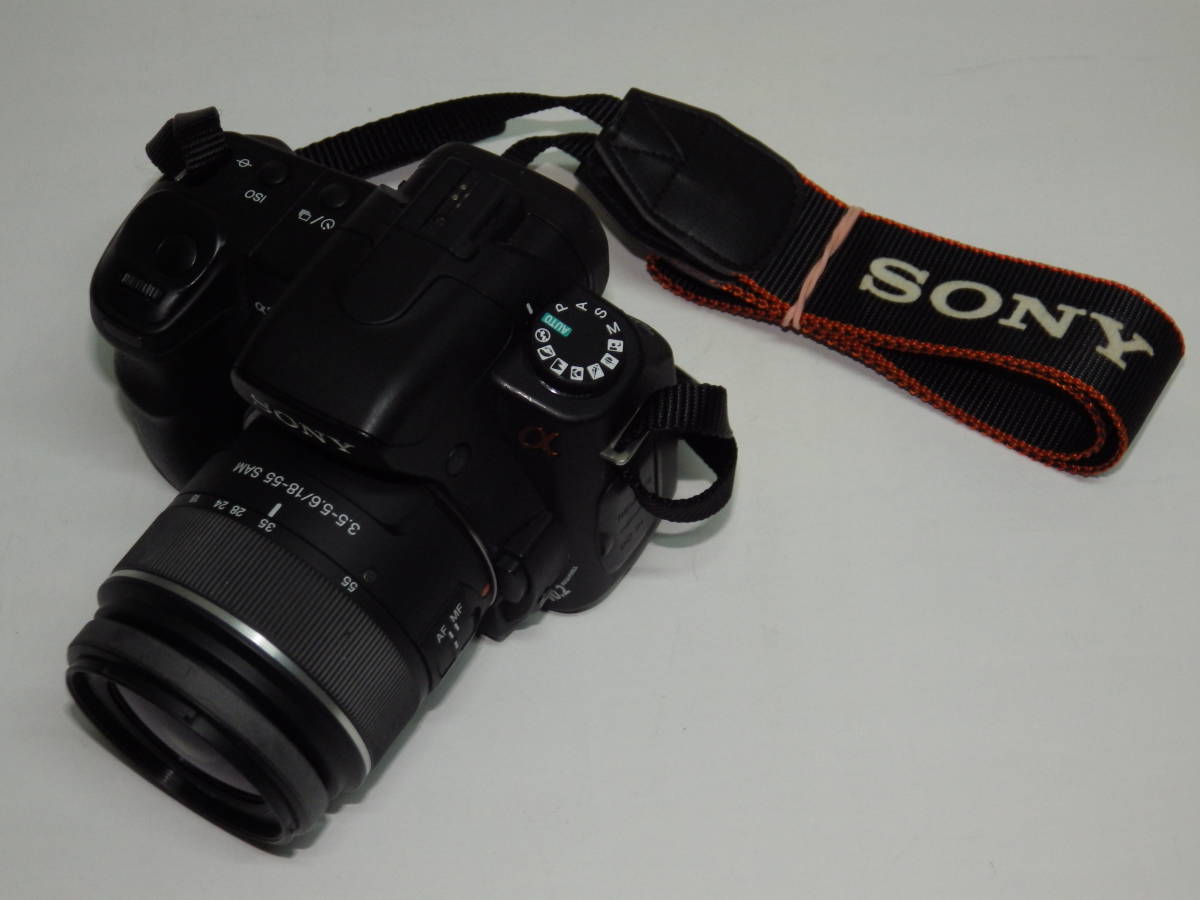 ■中古美品 デジタル一眼レフ ソニーα200 黒◆SONY DSLR-A200◆レンズDT18-55mm◆ボディ内手振れ補正◆動作確認済■_画像1