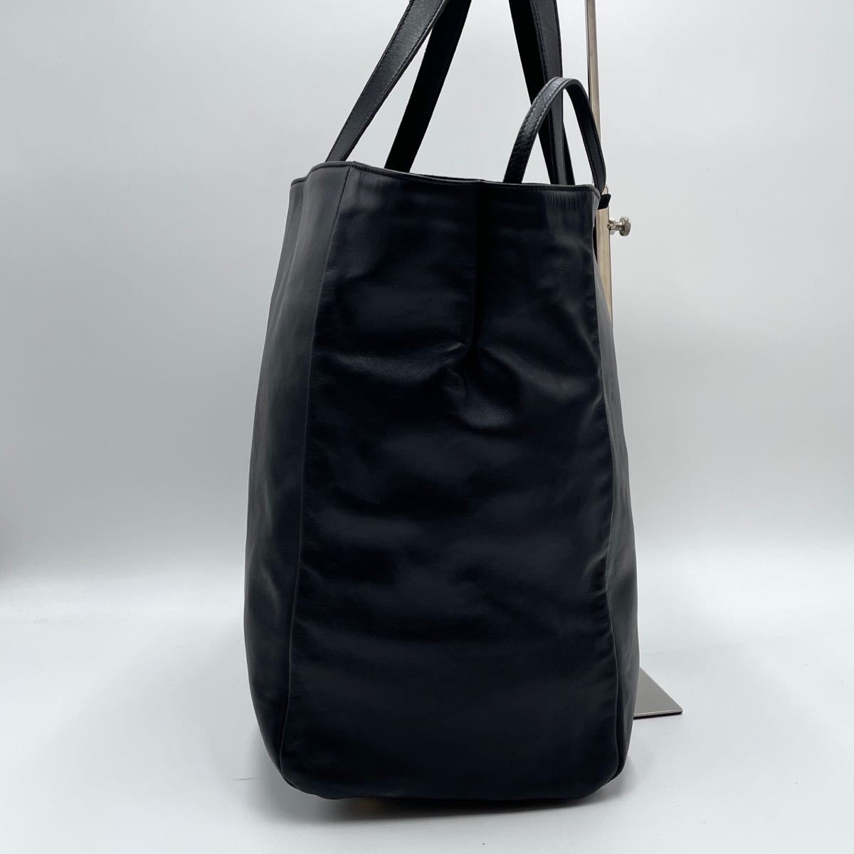 932○美品○Saint Laurent サンローラン ショッピング トート バッグ YSL レザー スエード ポーチ付 ブラック 黒 メンズ レディース YSL サンローラン メンズ レザー トート バッグ