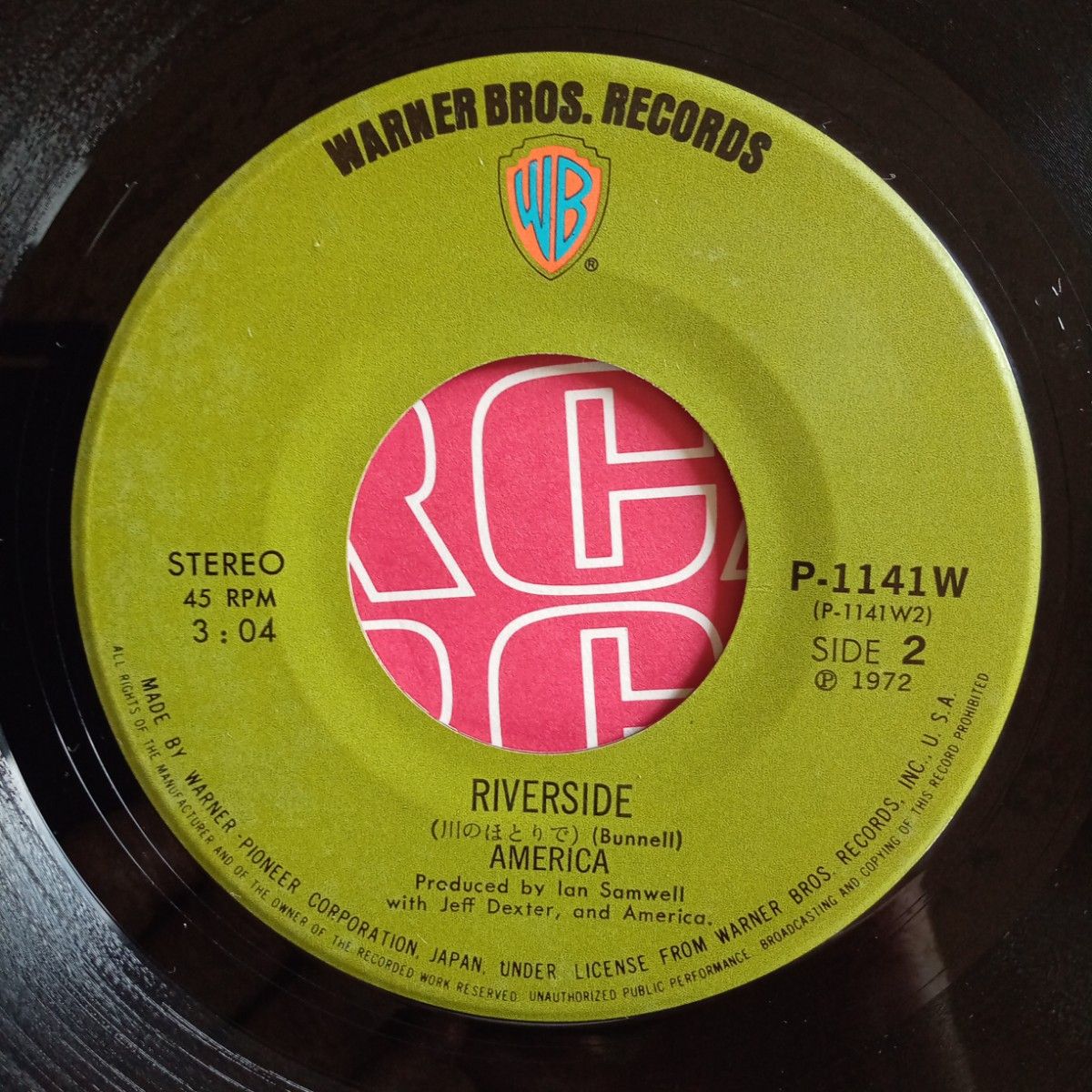 【送料無料】名盤 ’72年 EPレコードシングルアルバムAMERICAアメリカ『A面 I NEEDYOU B面RIVERSIDE』