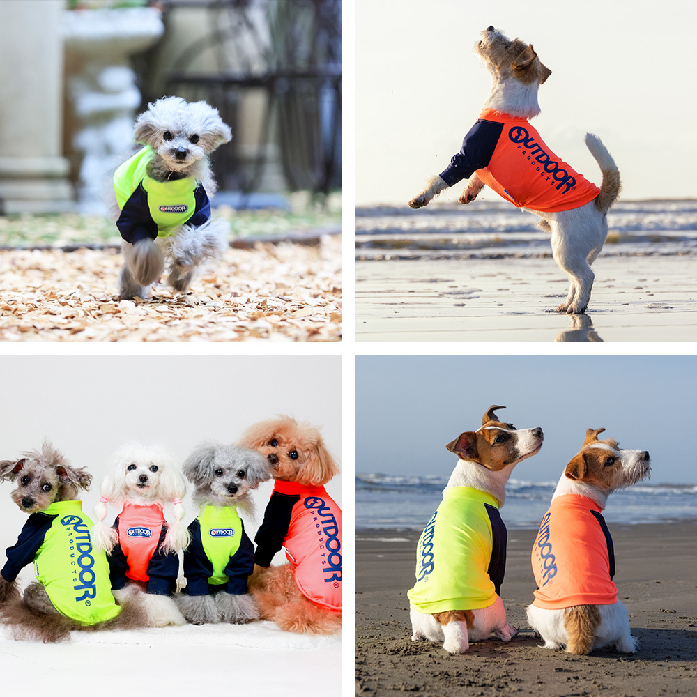 OUTDOOR PRODUCTS ラッシュガード長袖Ｔ 犬服　ペット用品 トレーナー　3号ロング　イエロー