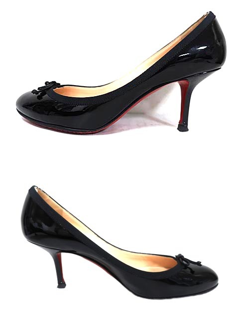 【中古】Christian Louboutin クリスチャン ルブタン　靴 　レディース　 パンプス ブラック エナメル 5cmヒール サイズ37 1/2_画像3