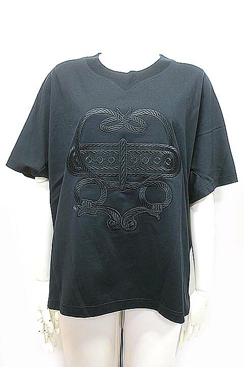 【未使用】【新古品】HERMES エルメス トップス レディース Tシャツ 半袖 ブラック サイズ40_画像1