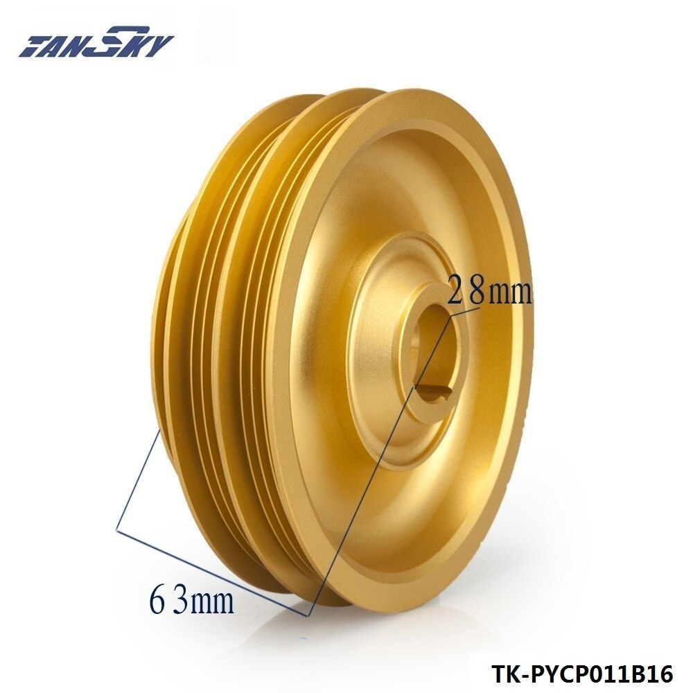 即決◇ ホンダ B16系/B17系/B18系エンジン 軽量ビレットアルミクランクプーリー ゴールド仕上 インテグラ/シビック/CR-X/CR-V_画像2