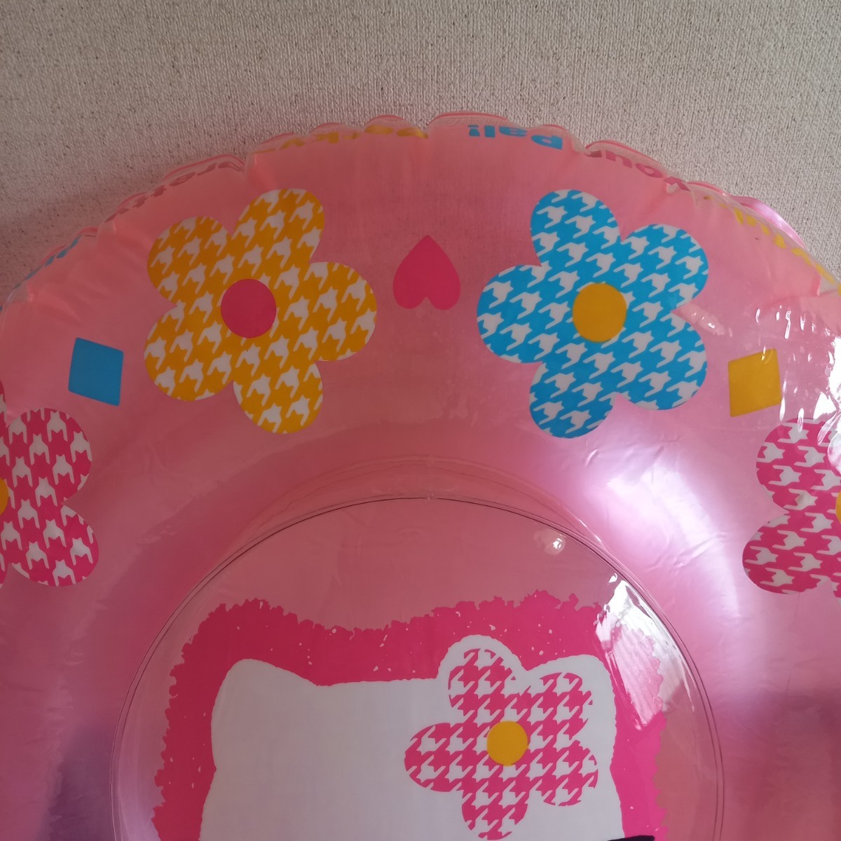  Hello Kitty плавание лодка сделано в Японии float надувной круг ослабленное крепление . б/у товар 