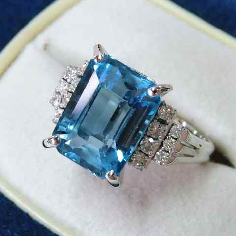 [ price cut negotiations is from the question column!] Kiyoshi ... refreshing . brilliancy! blue topaz 7CT* platinum made ring *teli exist beautiful blue color!!