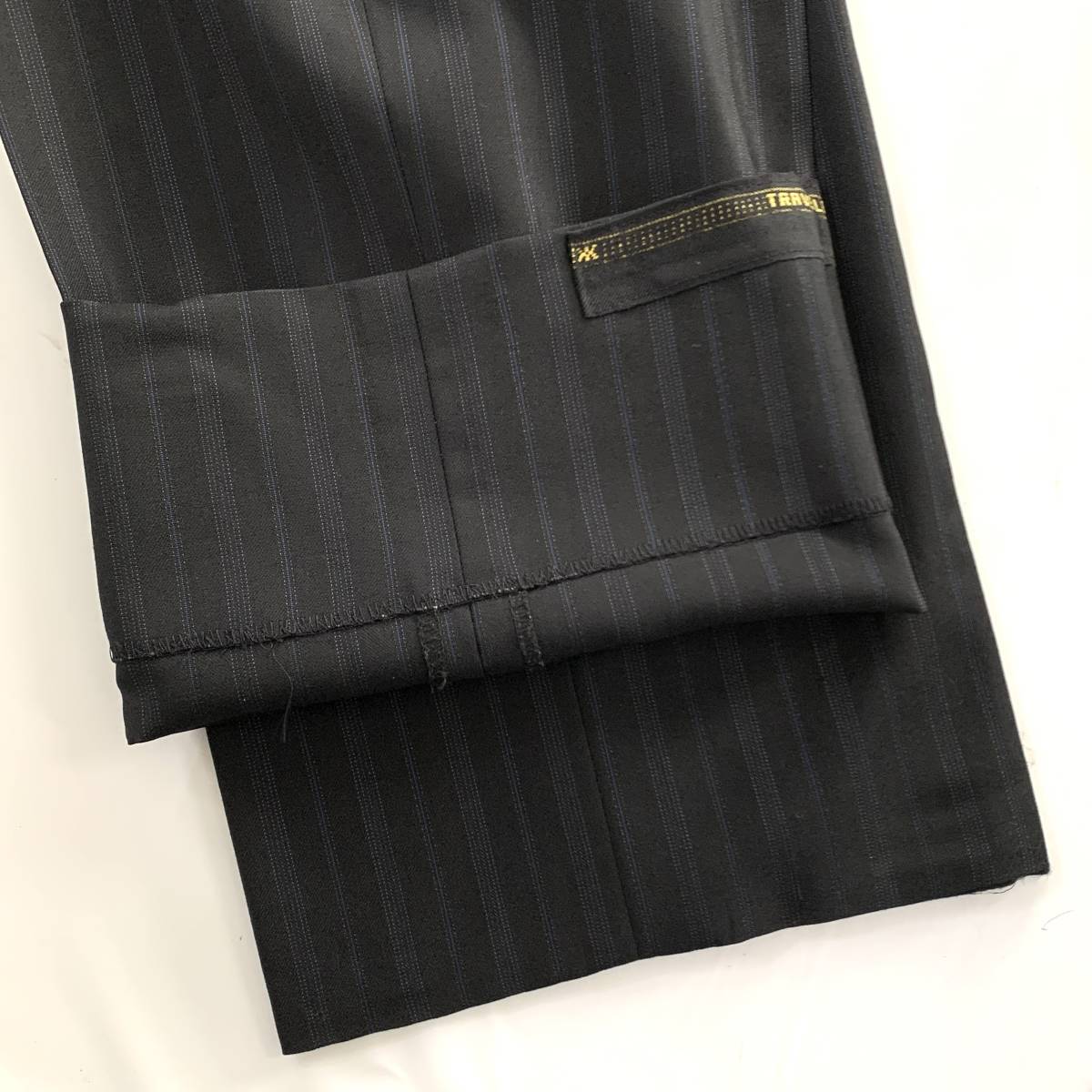 ☆SYSTEM1950 HANABISHI Ermenegildo Zegna エルメネジルドゼニア セットアップスーツ ストライプ柄 毛×絹 ブラック【送料一律/同梱可能C_画像9