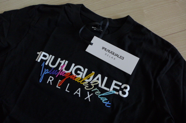 新品 送料無料 即決 1PIU1UGUALE3 RELAX 長袖Tシャツ 黒 サイズXL
