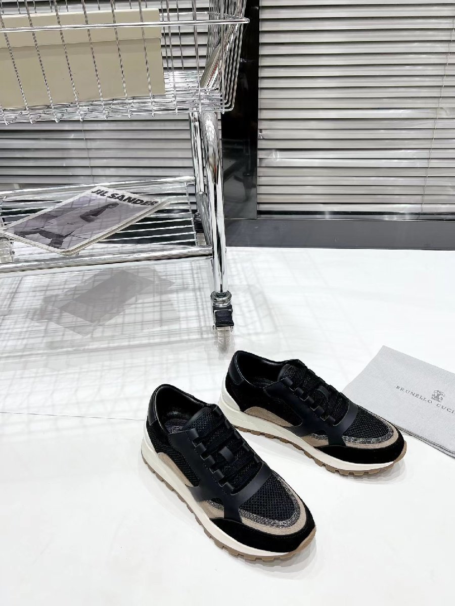 Brunello Cucinelli　ブルネロクチネリ スニーカー　レディースシューズ靴 ファッションカジュアル　35-39サイズ選択可能 ブラック_画像6