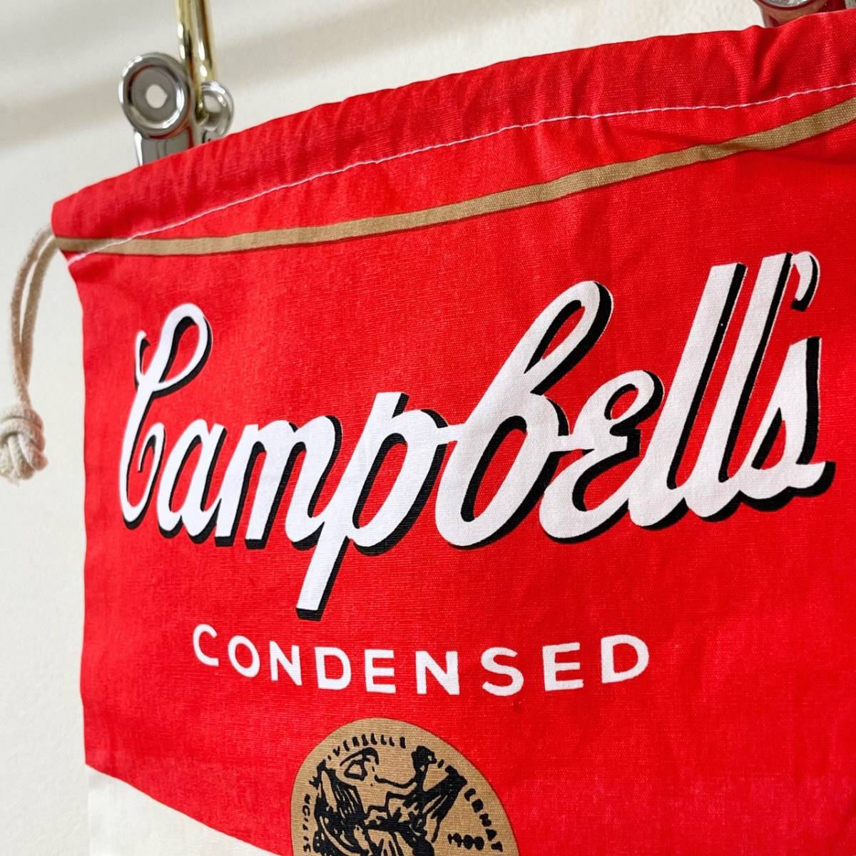 希少《 Dead Stock / Campbells Soup 》60s 70s デッド【 キャンベル ビンテージ コットン 巾着 バッグ 】_画像2