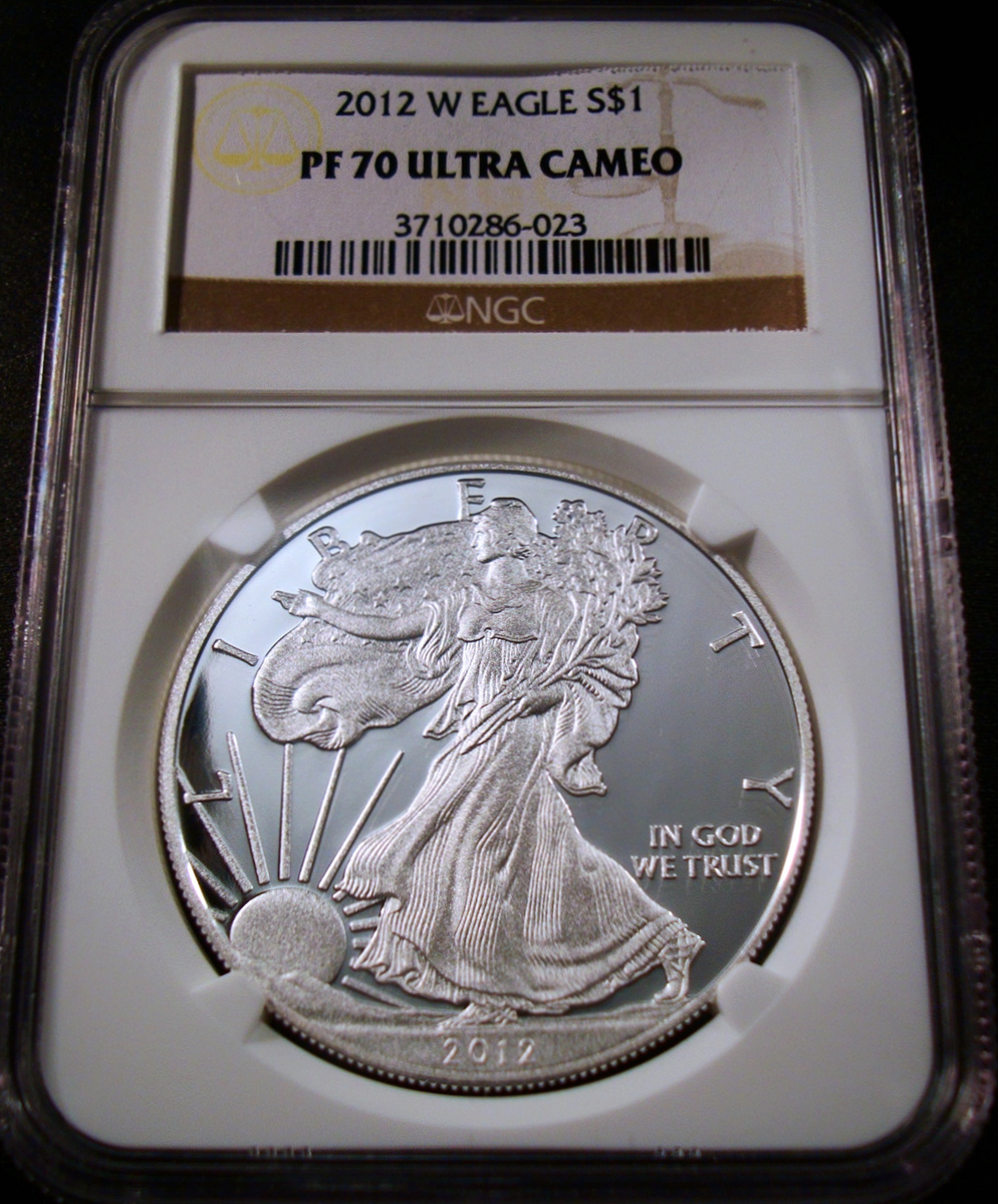 ○アメリカ 2012年W NGC PF70UC イーグル銀貨