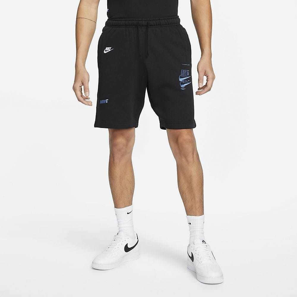  последний XL Nike все вышивка Logo тренировочный Short осмотр хлопок флис обратная сторона ворсистый sushu шорты шорты черный / чёрный 2L/LL