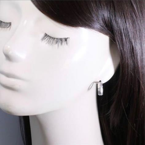  Tiffany K18WG earrings diamond -stroke Lee me licca used free shipping as good as new unisex men's also one-side ear only 