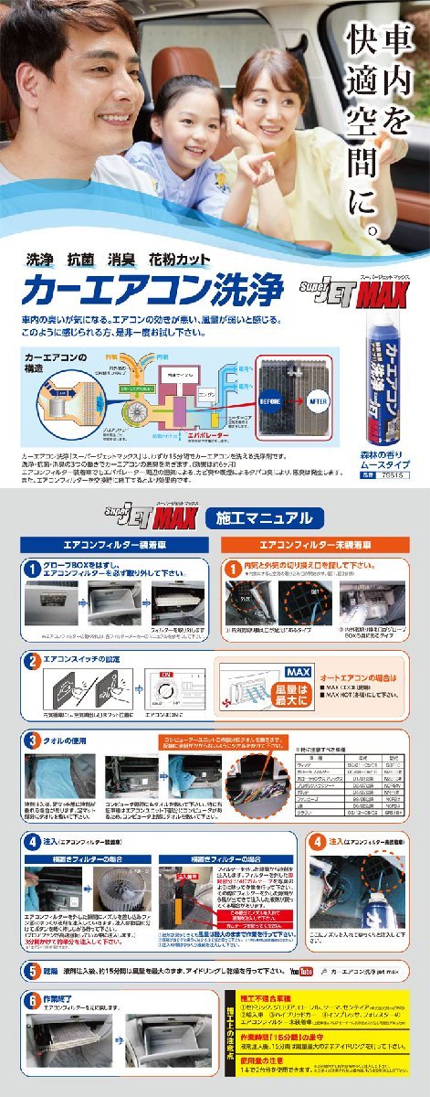 エアコンフィルター エバポレーター除菌消臭剤セット 抗菌 抗ウイルス 日産 シーマ GF50 ガソリン_画像8