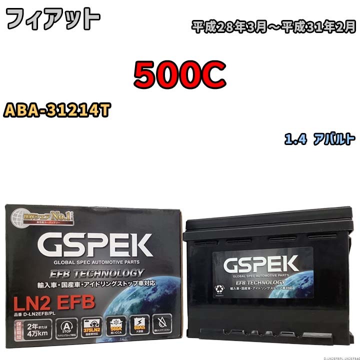 バッテリー デルコア GSPEK フィアット 500C ABA-31214T 1.4 アバルト D-LN2EFB/PL