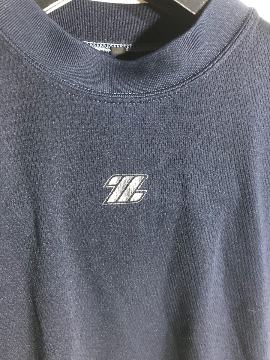 ZETT BASEALL WEAR ゼット 紺 ネイビー ロゴデザイン ポリエステル 半袖 Tシャツ アンダーシャツ カットソー 160 野球_画像4