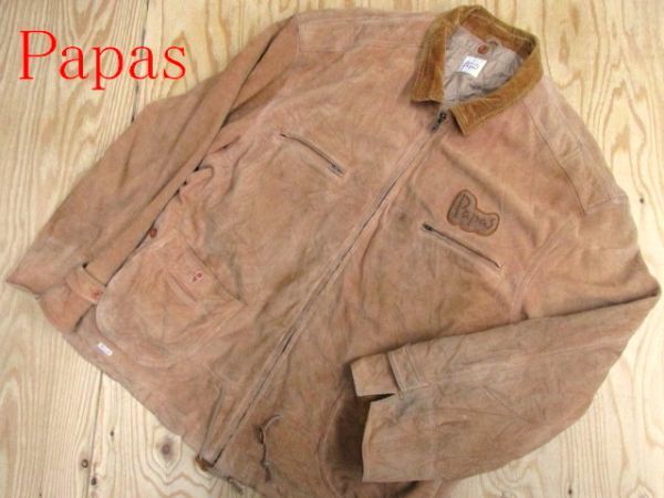 ヤフオク! - パパス Papas 山羊革ヌバック 襟コーデュロイ