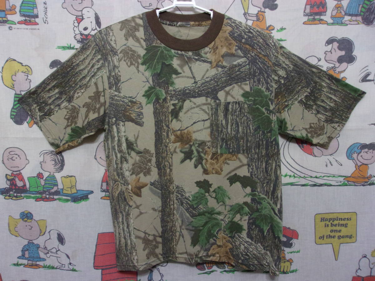 Realtree リアルツリーカモ 総柄 ポケT L位 カモフラ 迷彩柄 フルプリント ポケット Tシャツ US古着 アメカジ ミリタリー アーミーの画像1