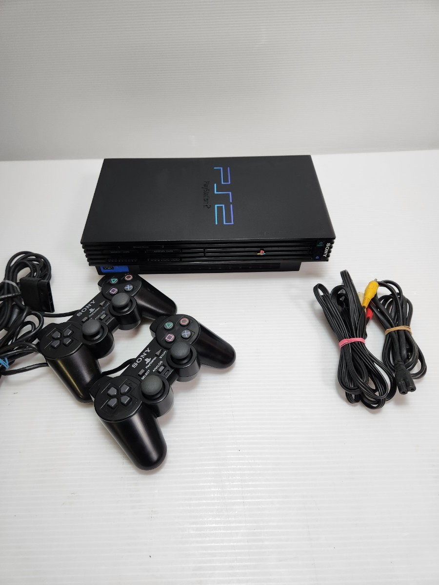 品 動作品 PlayStation2 PS2 本体セット SCPH-50000aクリアブラックSONY ソニー プレイステーション2 プレステ2 (T1)2台コントローラーセッ
