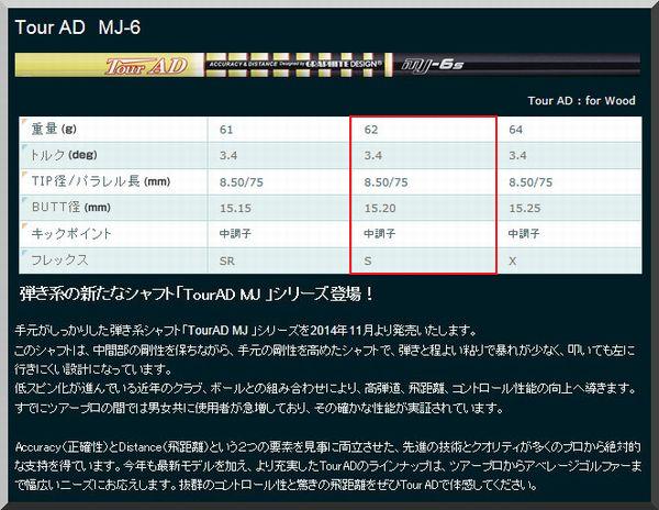 ■ グラファイト Tour AD MJ-6S 各メーカー スリーブ＋グリップ付 ②_画像4