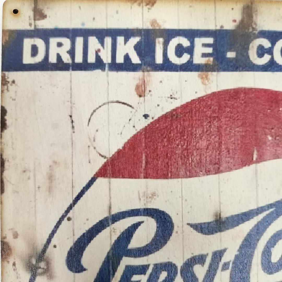 (128) ベニヤ 看板 プレート ポスター レトロ ペプシ 昭和 Pepsiの画像2