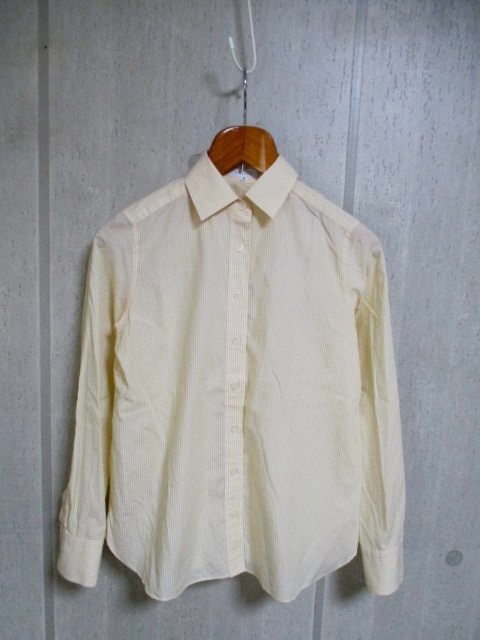 e563　マッキントッシュフィロソフィー　長袖ストライプシャツ　サイズ36　黄色×白　21-8_画像4