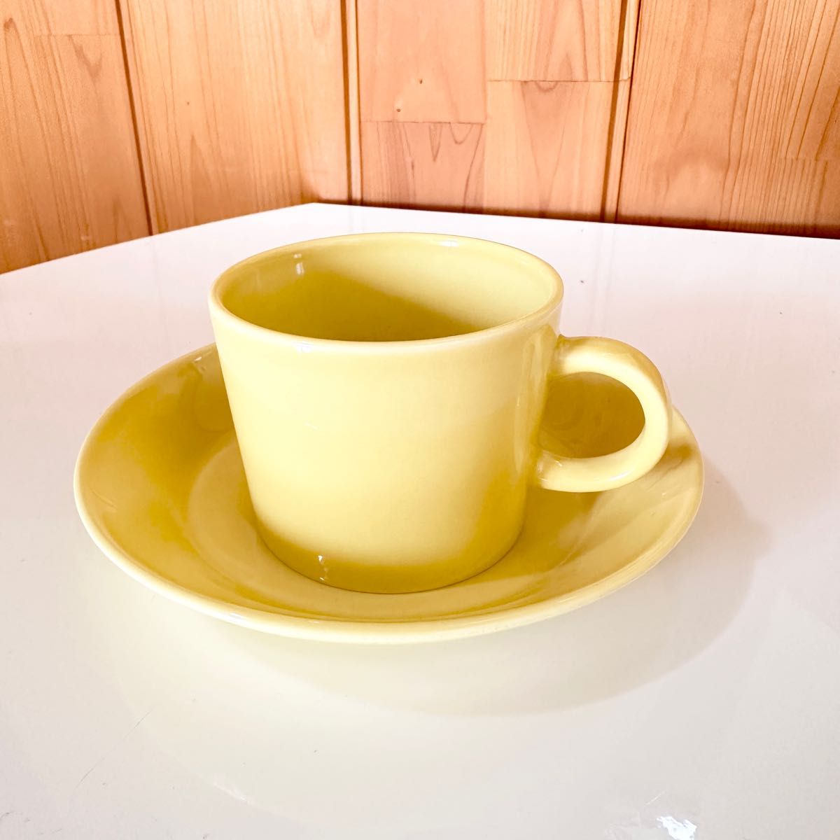 アラビア ARABIA ティーマ 旧イエロー コーヒーカップソーサー3客