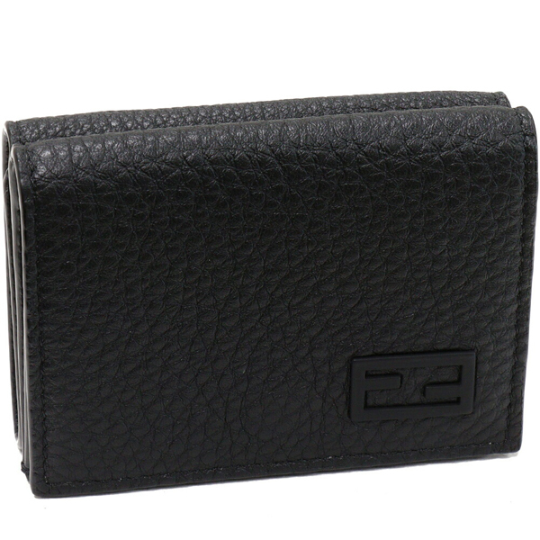 フェンディ 三つ折り財布(小銭入れあり) FFバケット カーフ 黒 7M0280 AG0L F0QA1