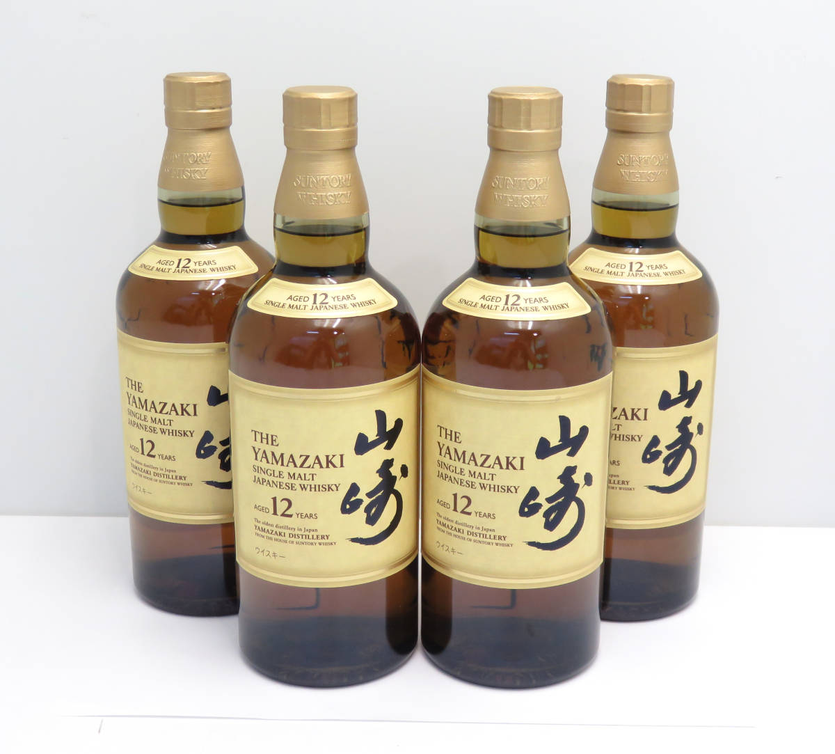 ☆未開栓☆兵庫県限定 SUNTORY/サントリー 山崎 12年 4本セット YAMAZAKI シングルモルトウイスキー 700ml 43% 箱無 古酒 